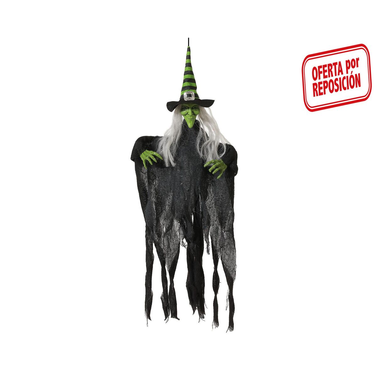 Escoba Decorativa De Halloween 100 Cm - Madera, Color Marrón, Decoración Terrorífica Para Fiestas Y Adornos