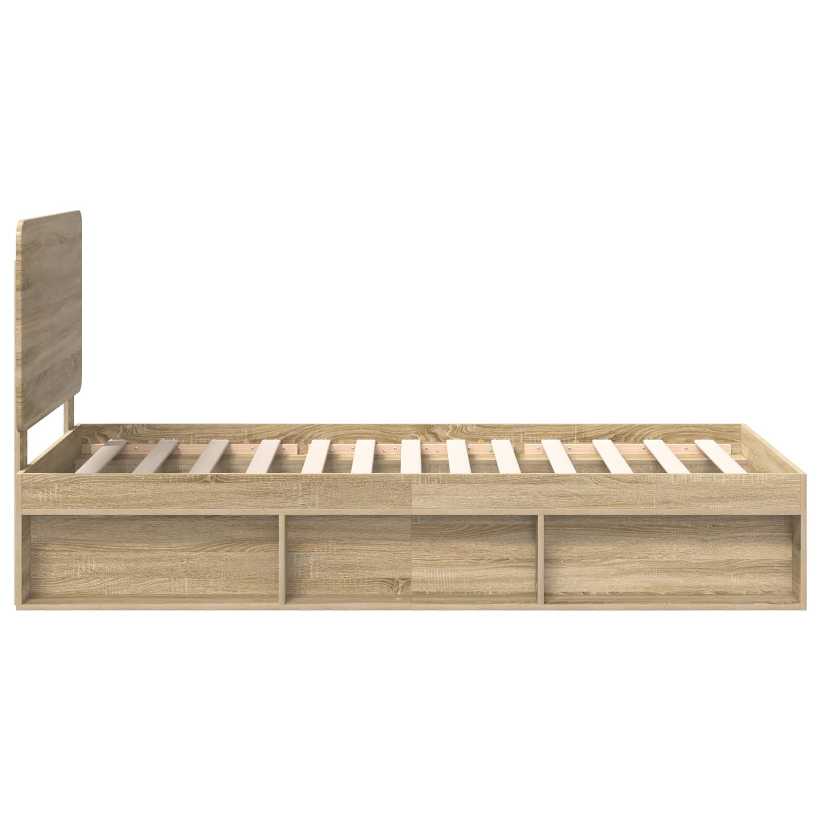 Cadre de lit chêne 75 x 190 cm bois de pin massif - 8