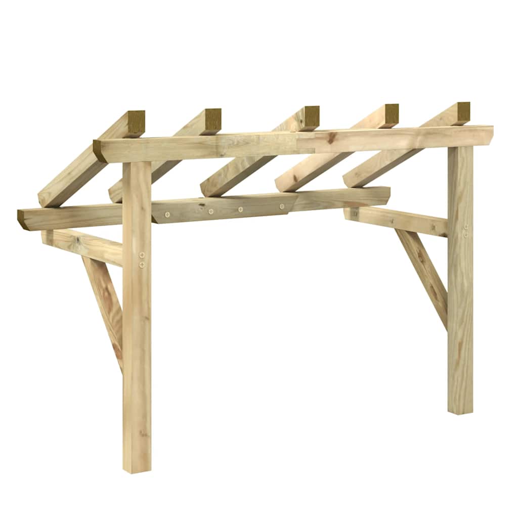 vidaXL Toldo para porta 150x100x100 cm madeira de pinho maciça - 6