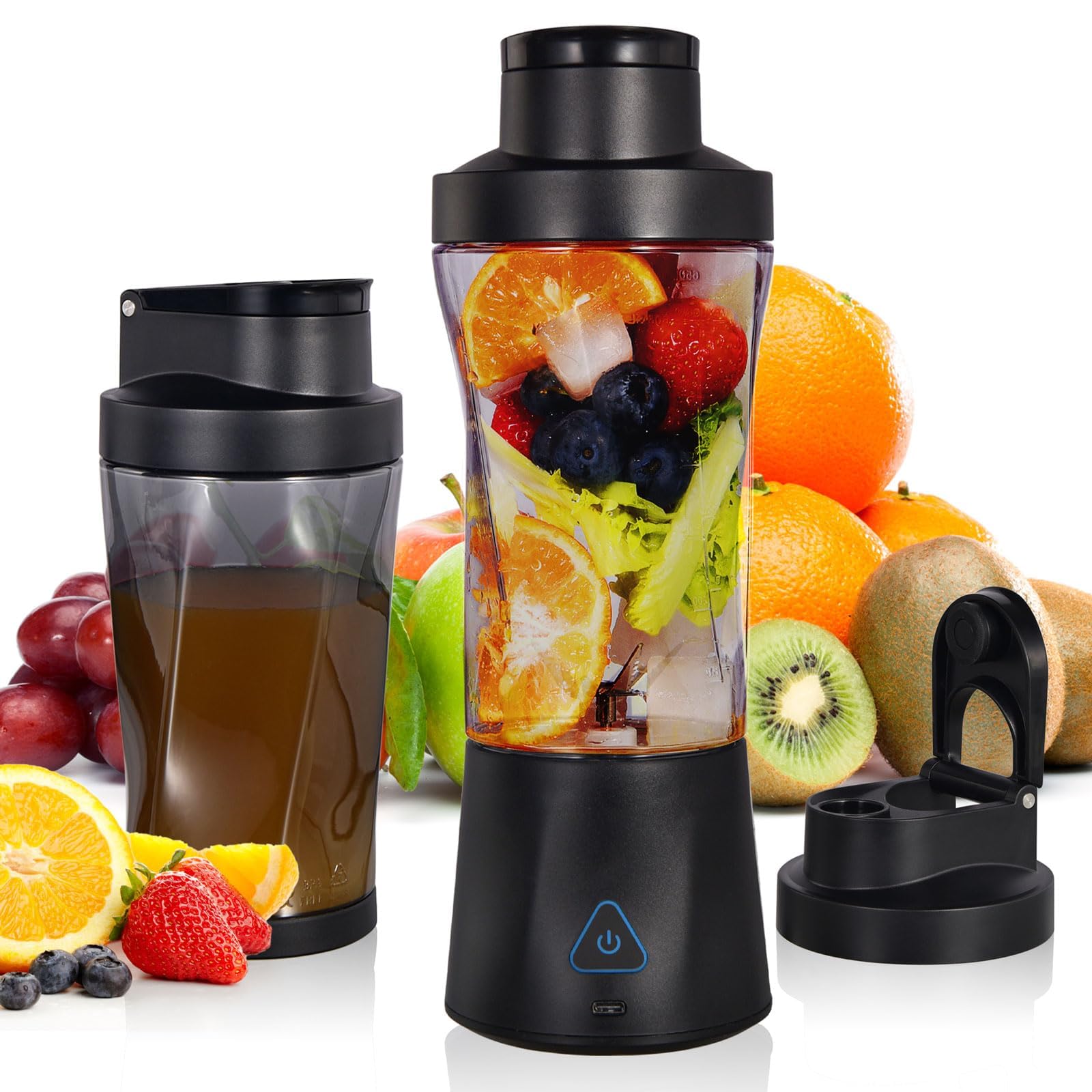 Mixeur Portable Rechargeable USB-C - 340 Ml, 6 Lames, étanche IP67 - Parfait Pour Smoothies, Bureau Et Voyage