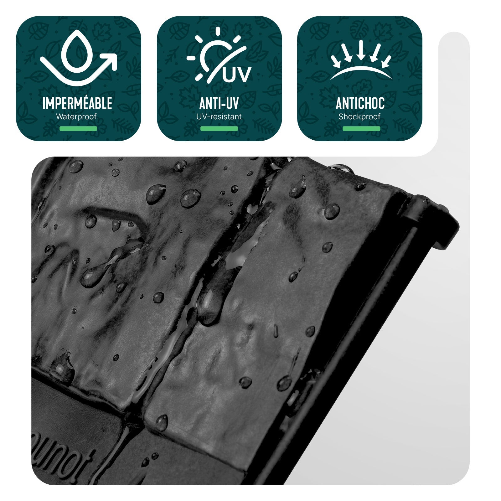 Bordure de jardin imitation pierre 26.7m noir - hauteur 14cm - clôture gazon décorative ultra résistant - lot de 175 - VOUNOT® - 4