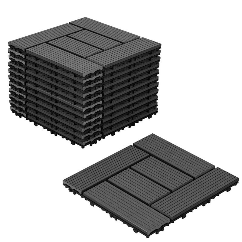 Płytki tarasowe układane metodą interlock antracytowe 30×30 cm – Podłoga zewnętrzna do ogrodu i tarasu, 33 sztuki (3 m²)