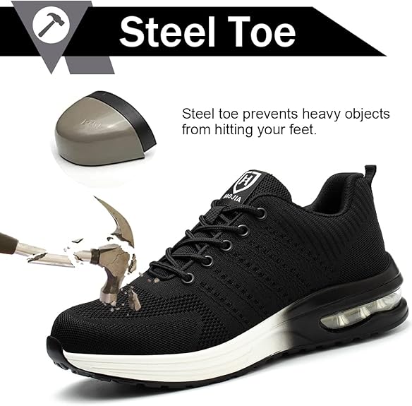 Chaussures de Sécurité unisexes à Bout en Acier - Anti-perforation, Légères, Respirantes pour l'Industrie et la Construction - 2