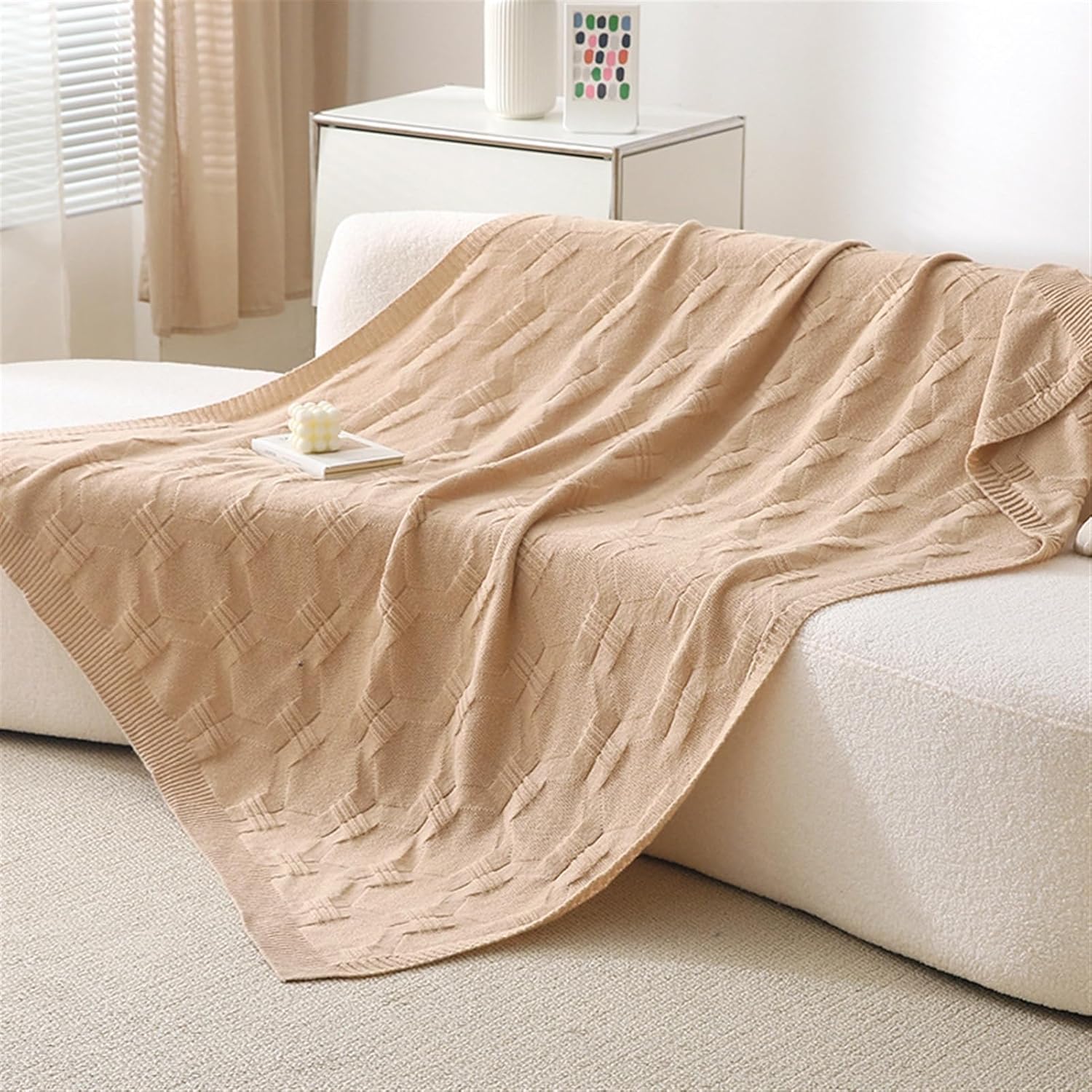 Plaid épais Unie Rayures Larges – Couverture D'hiver Pour Canapé Et Lit