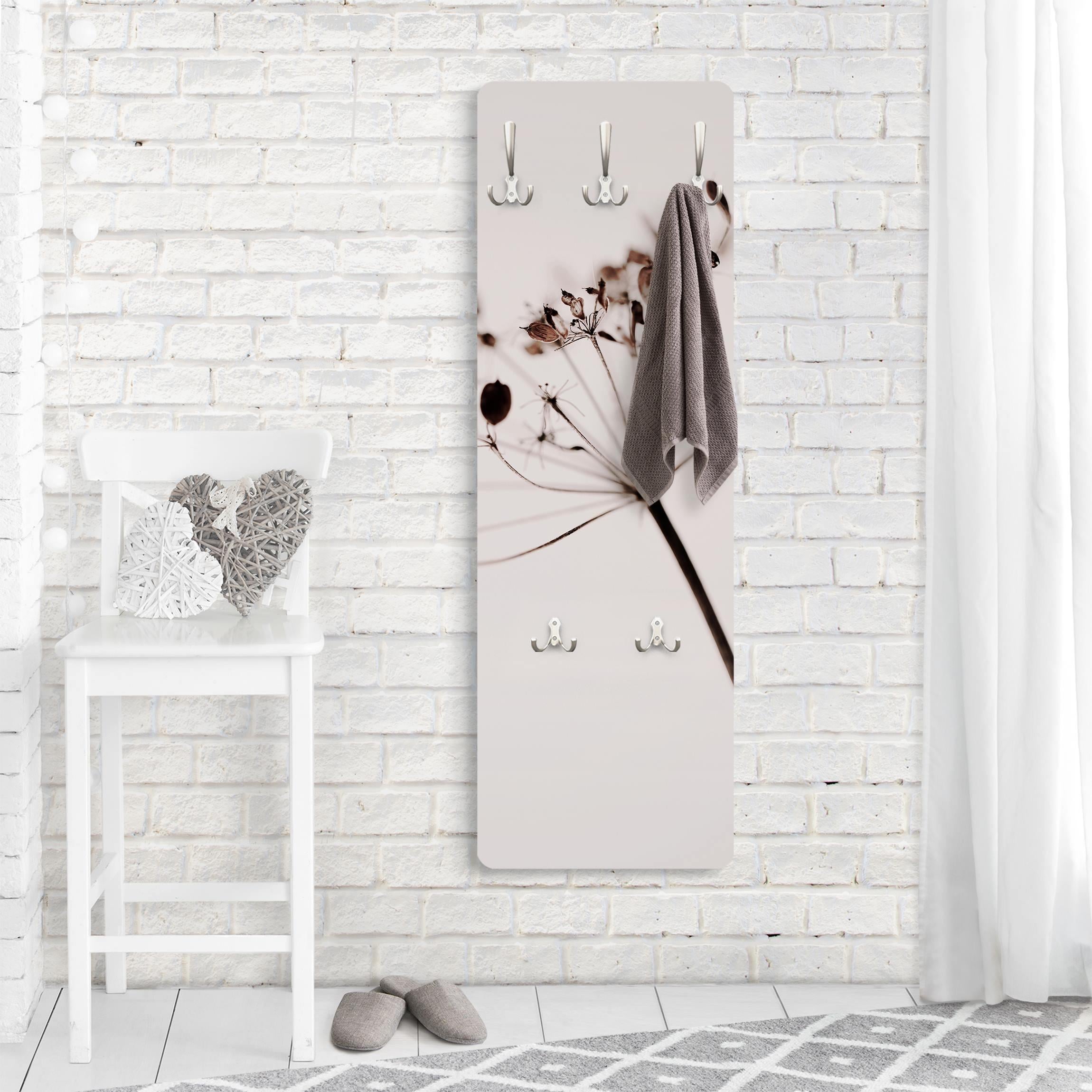 Cabide de parede cabideiro para parede madeira bengaleiro parede creme bege fotografia 1352 - hall entrada - 105 x 34 cm - 2