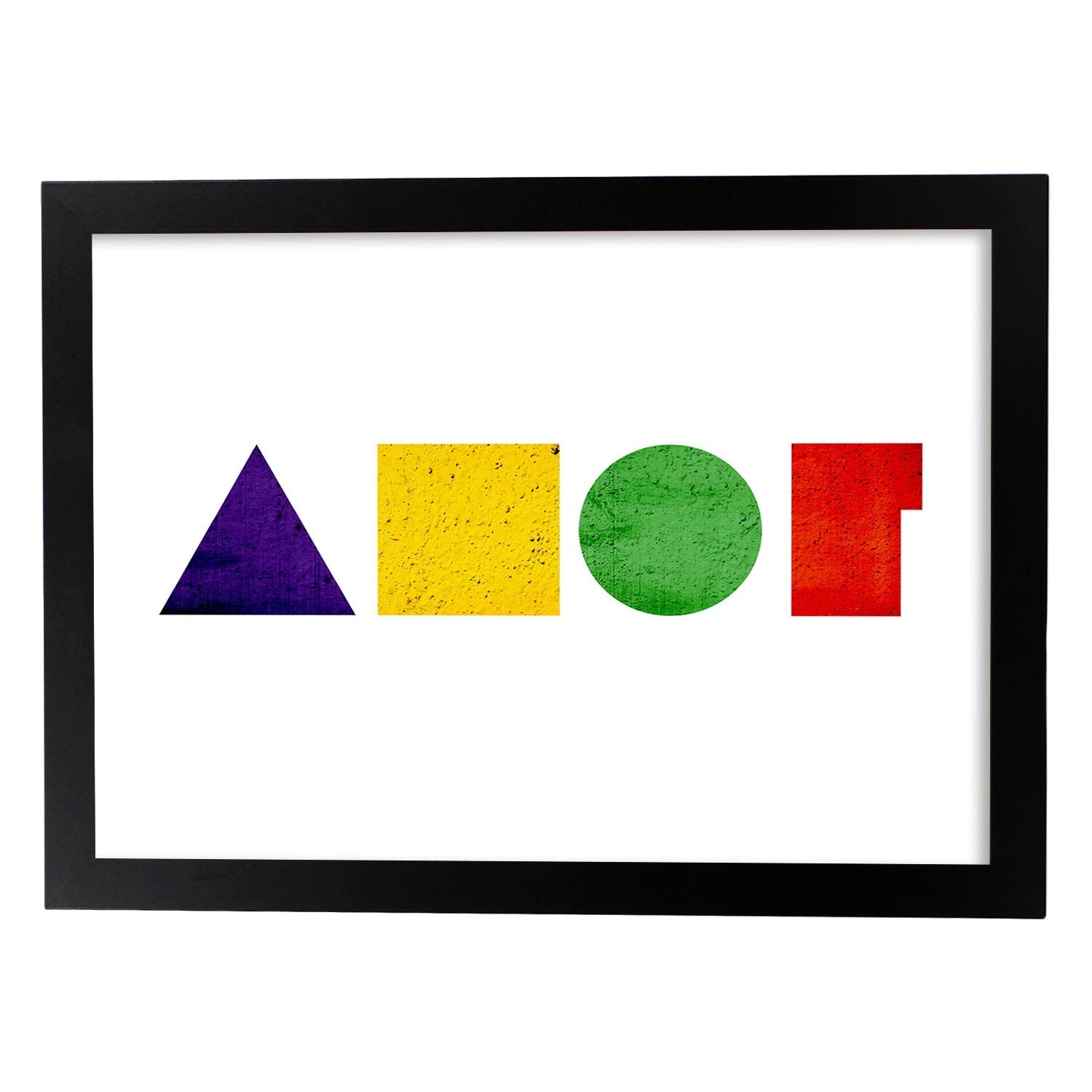 Poster con letras de amor. lamina amor, con letras coloridas. posters de amor y pareja para decorar interiores. marco blanco - a3