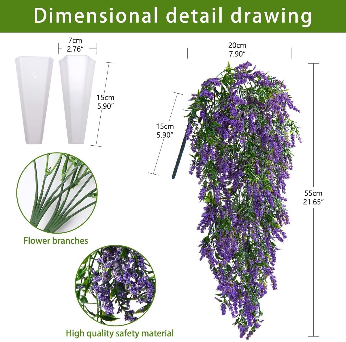 6 pezzi di fiori artificiali di lavanda per interni ed esterni, resistenti ai raggi UV, decorazione per la casa, giardino, verde, arbusti, cespugli, viola, plastica