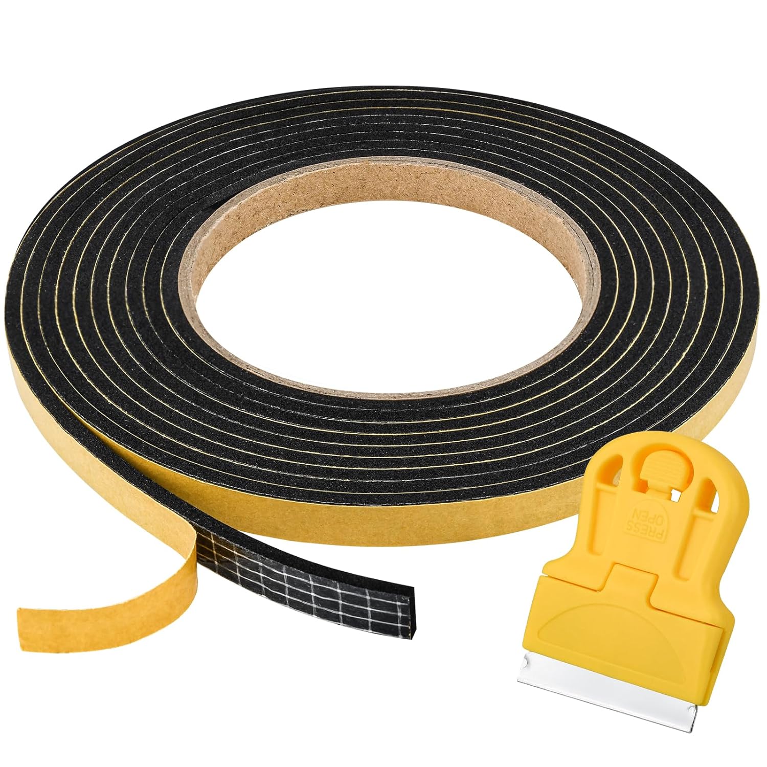 Bandă de etanșare Ancable pentru chiuvete încastrate, 9 mm x 3 mm x 3,3 m, bandă de montare impermeabilă cu racletă mică, autoadezivă