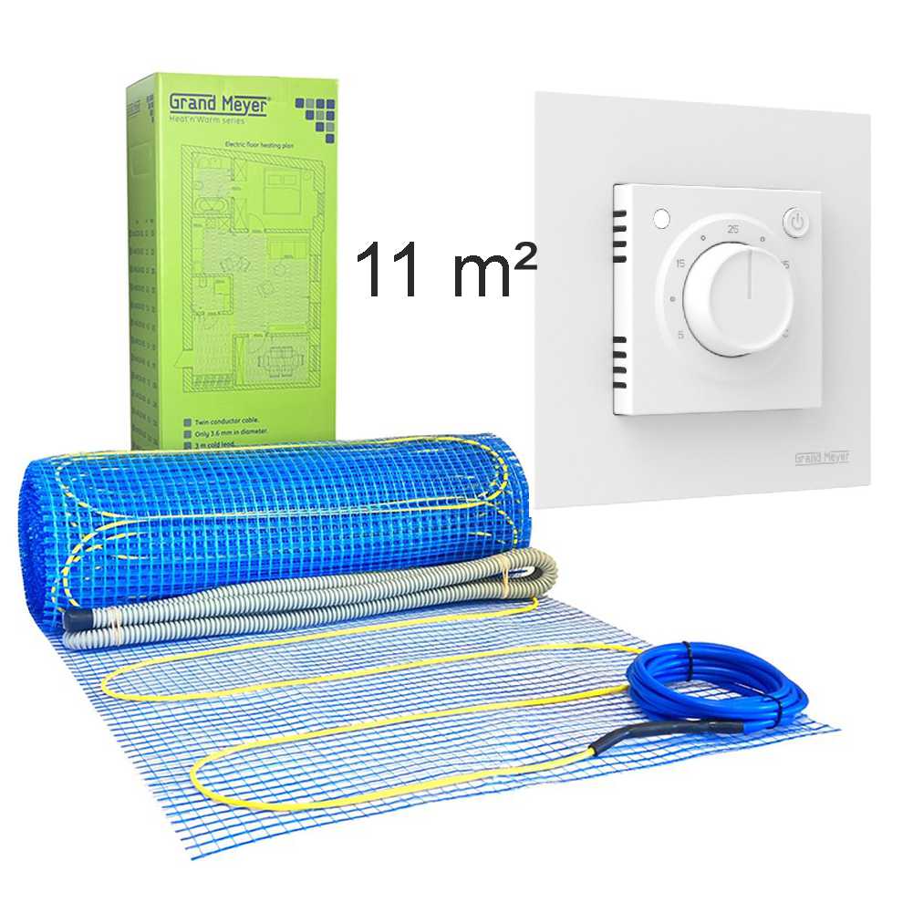 Zestaw ogrzewania podłogowego 11 m², 170 W/m² + MST-9 termostat