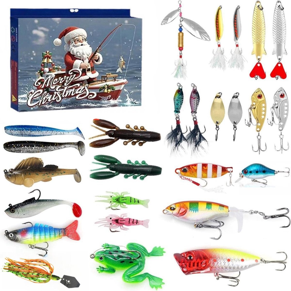 Calendario Dell'Avvento Per Pescatori 2025 - 24 Esche Da Pesca Uniche - Regalo Di Natale Per Uomini, Adulti E Ragazzi - 6