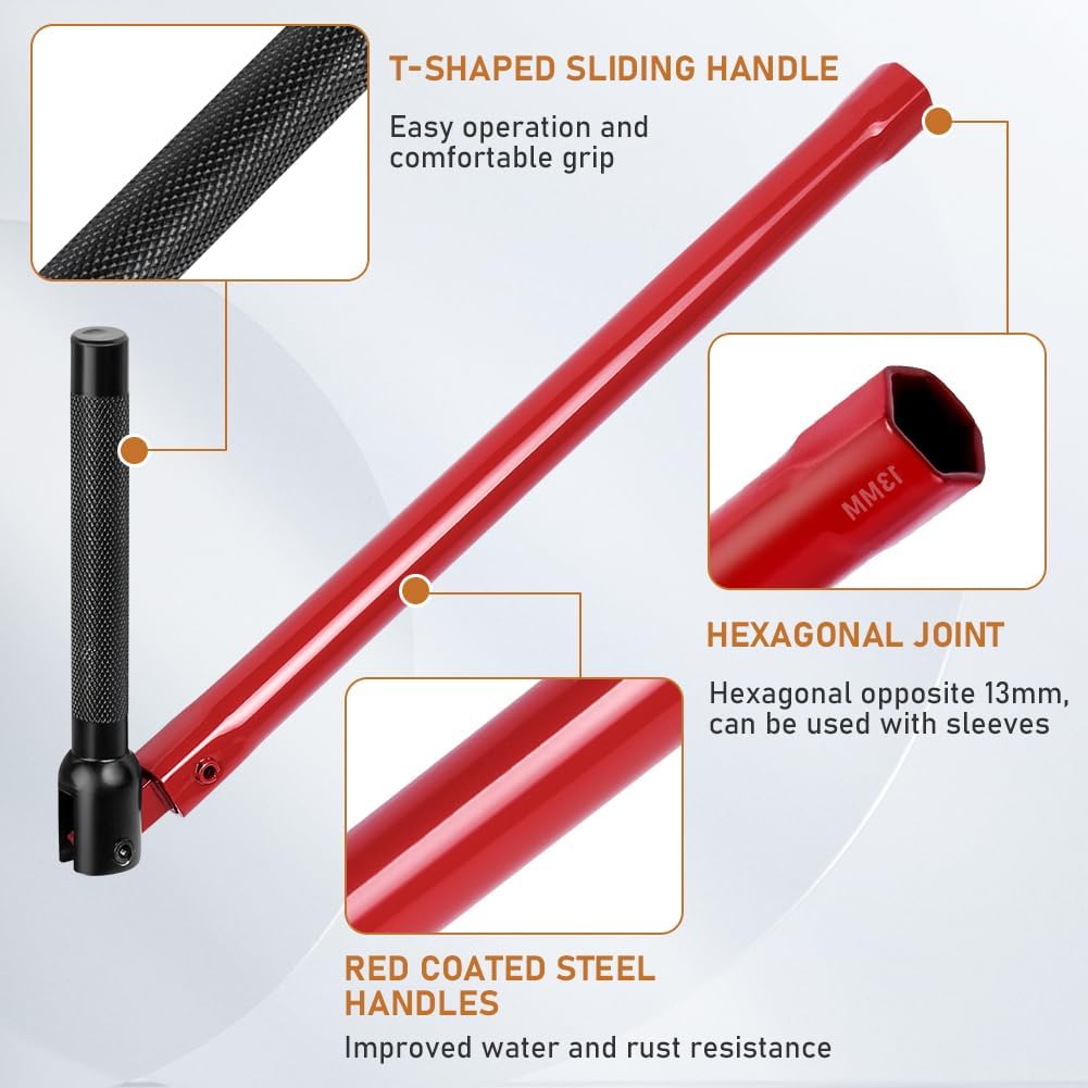 Cle Pour Robinet Evier, Outil de Montage de Robinet 8-14mm + 7 Douilles clé de robinet, clés pour lavabo, pour la cuisine, la salle de bain et l'évier - 2