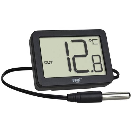Termometro Digitale TFA Dostmann Per Interni/Esterni - Con Sonda 3m - Nero
