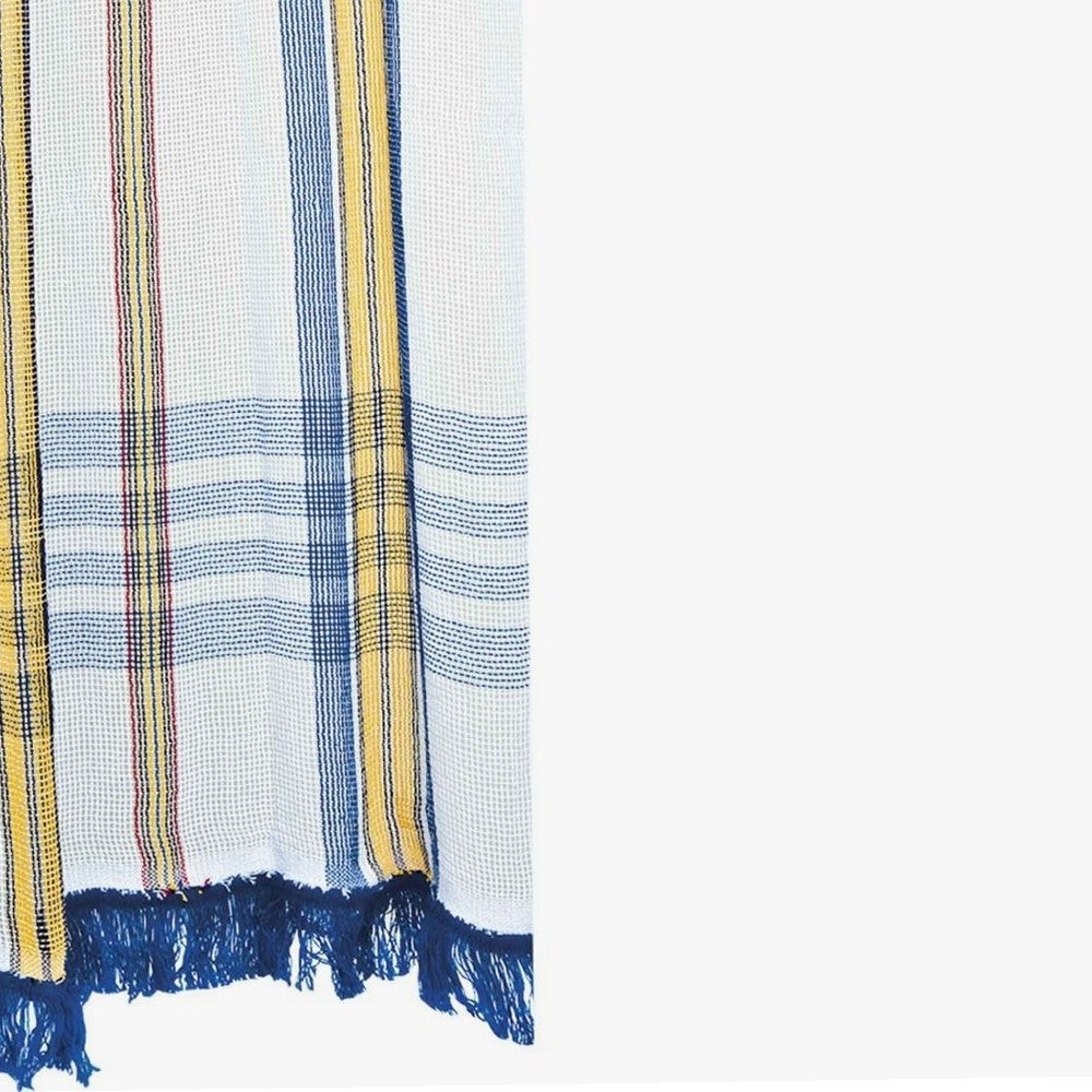 Rideau marseillais tissé Bleu (225 x 140 cm) - 6