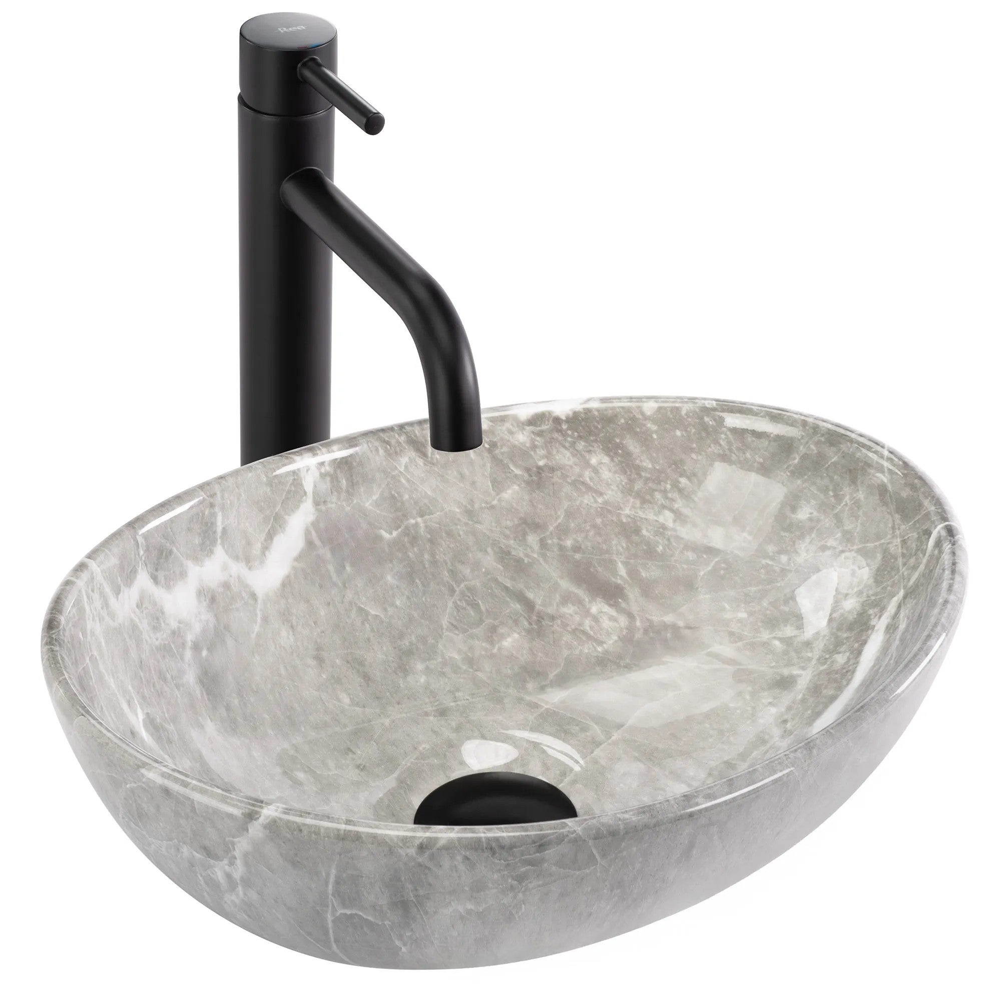 Umywalka Nablatowa Rea Sofia Mini Grigio Szary 35 X 26