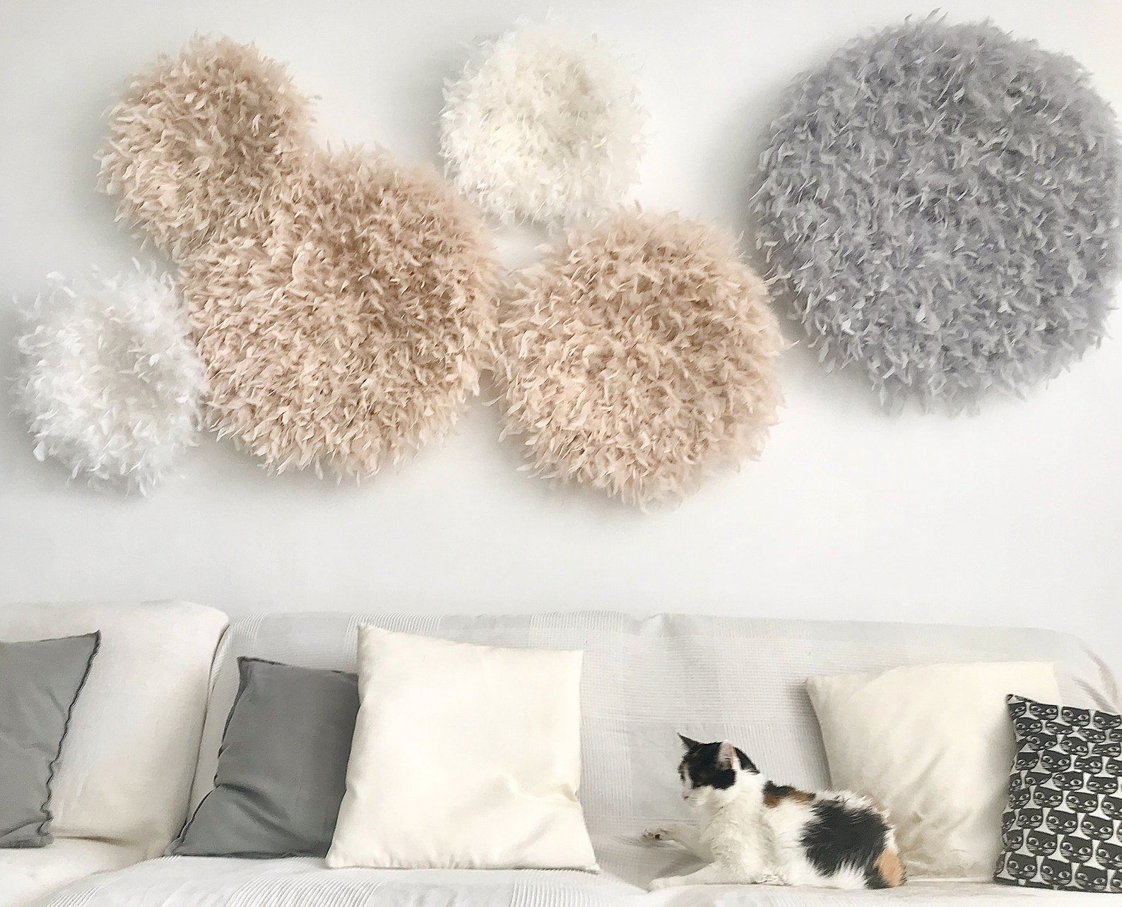 Juju Hat décoration murale à plumes - JUJU beige 70 cm - 2