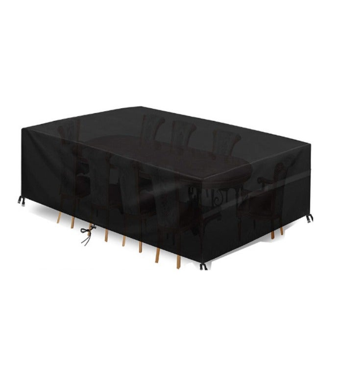 Duży, prostokątny pokrowiec na meble ogrodowe - tkanina Oxford 420D - wodoodporny, wiatroszczelny, odporny na promieniowanie UV - czarny - 170 x 94 x