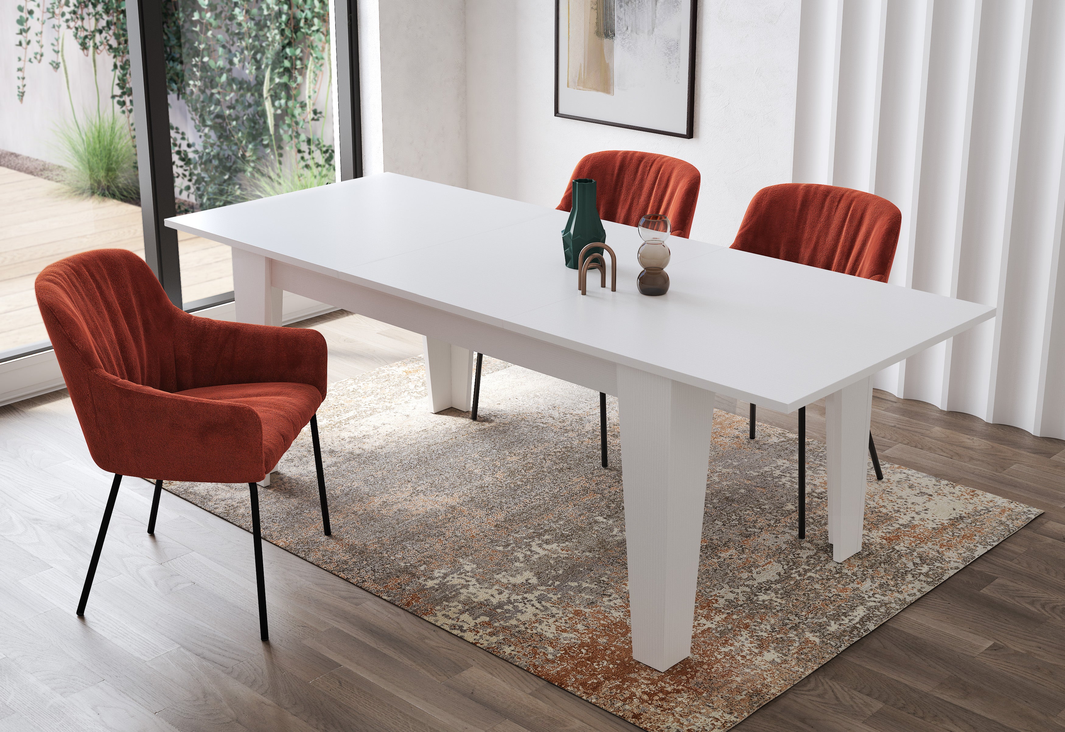 Tavolo da Pranzo Allungabile Da 160 A 220 Cm Gambe a Spillo Design