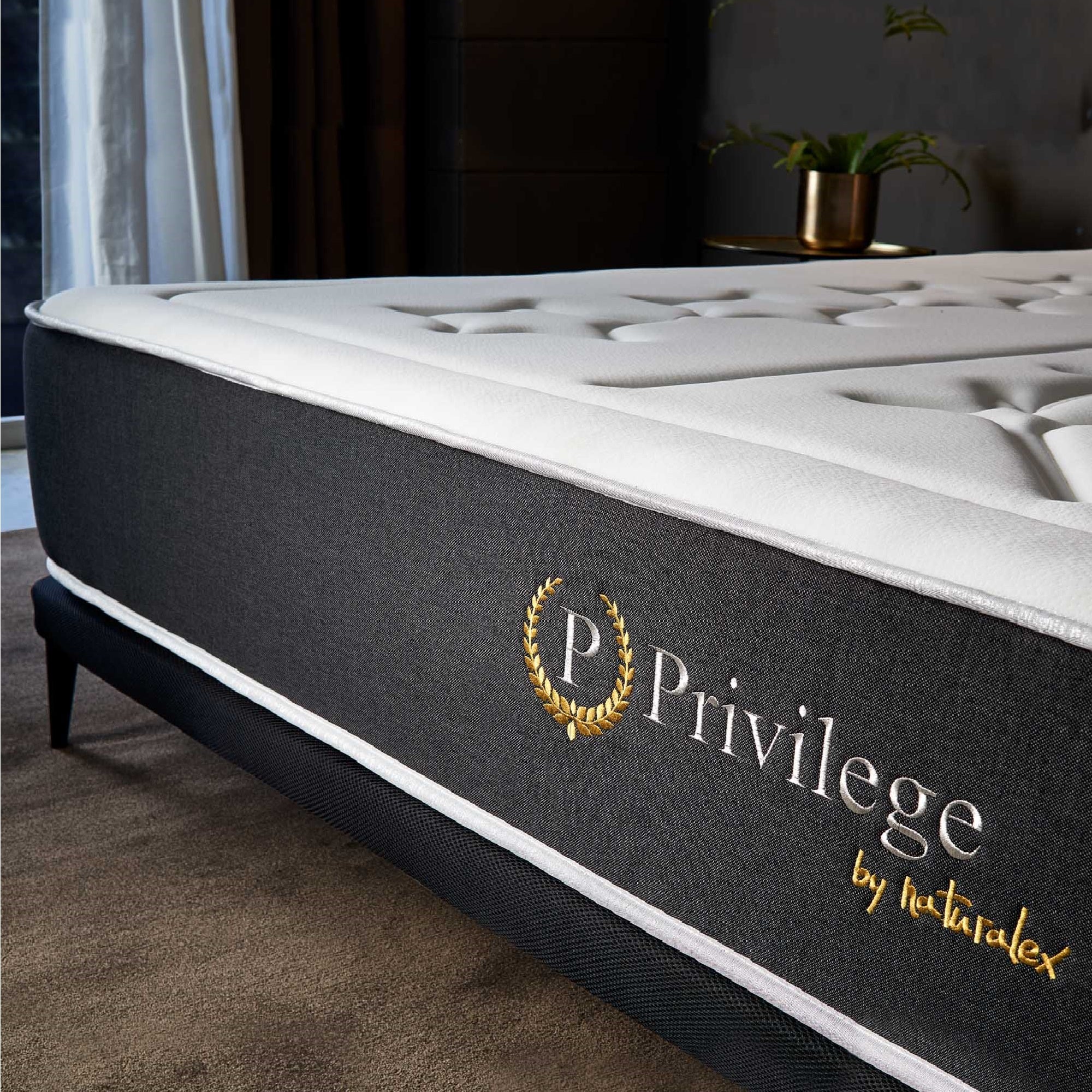 Matelas Privilege 140x190 cm - Multicouches HR + Blue Latex - Épais 26 cm - Mousse à Mémoire de forme - 7 Zones - Reversible - Haut de gamme - 3