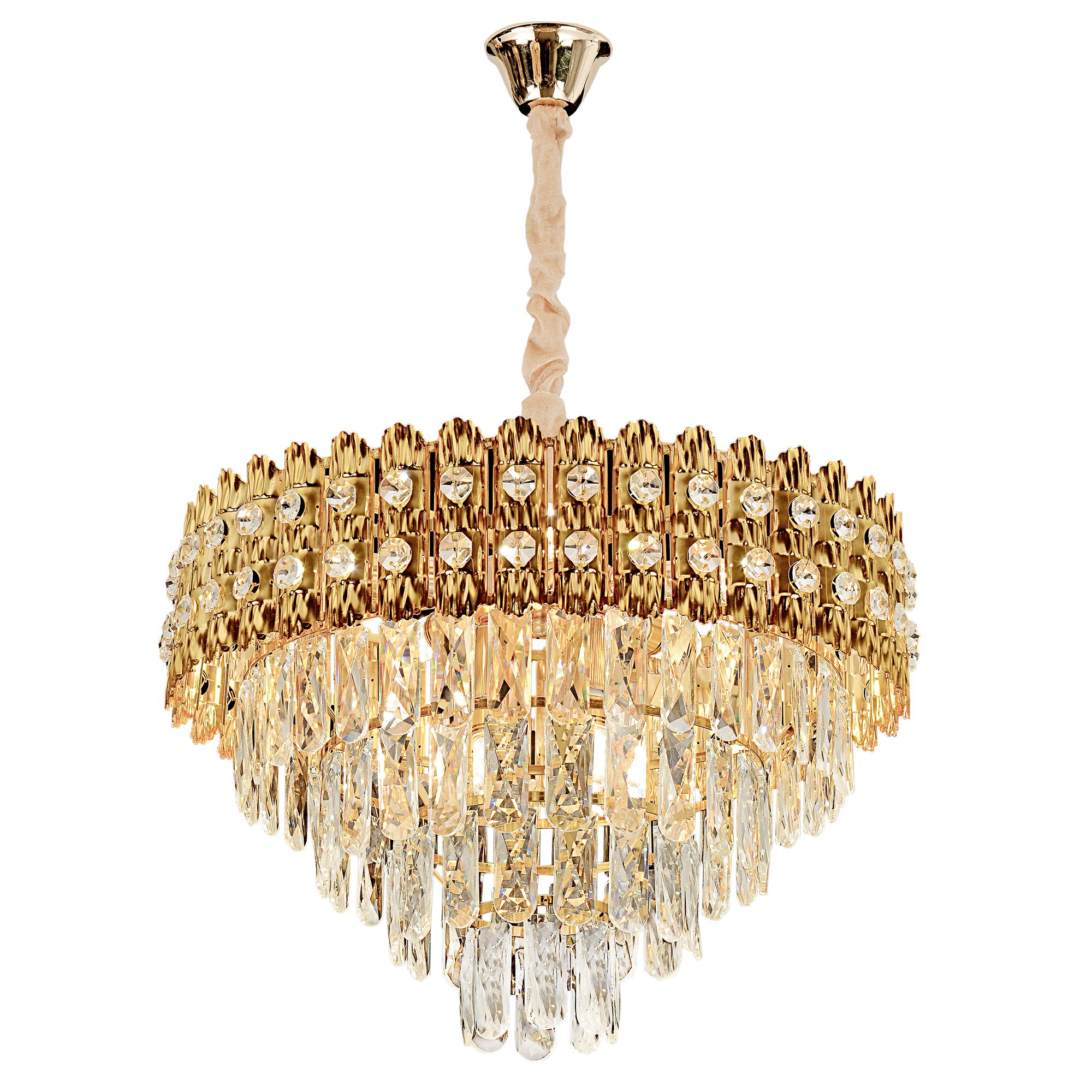 Lampa Sufitowa Wisząca Kryształowa Toolight G058-Cp Złoty 60Cm