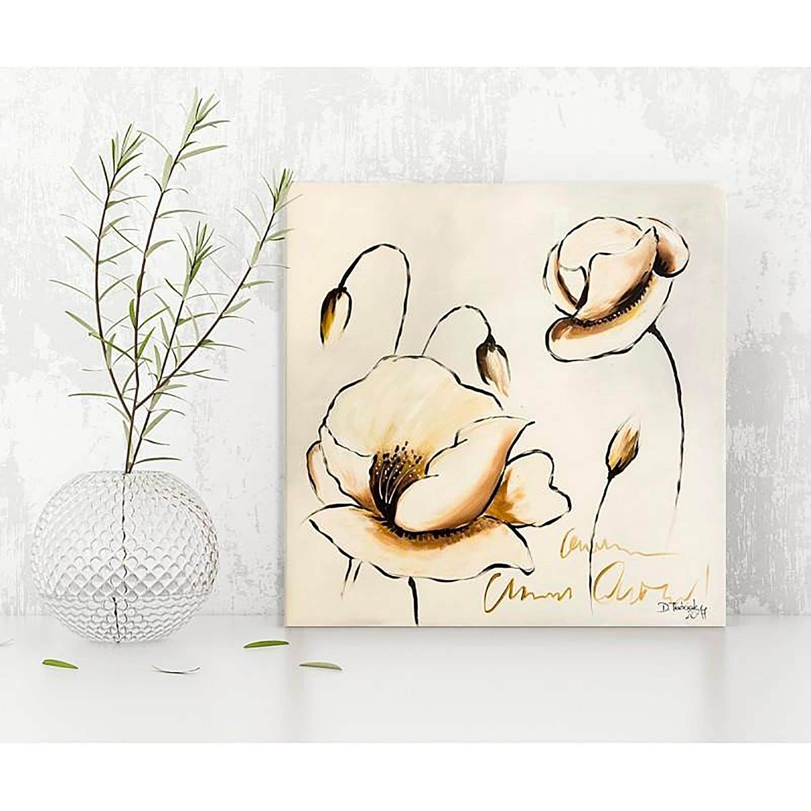 Tableau bois fleurs - 40 x 40 cm - 2