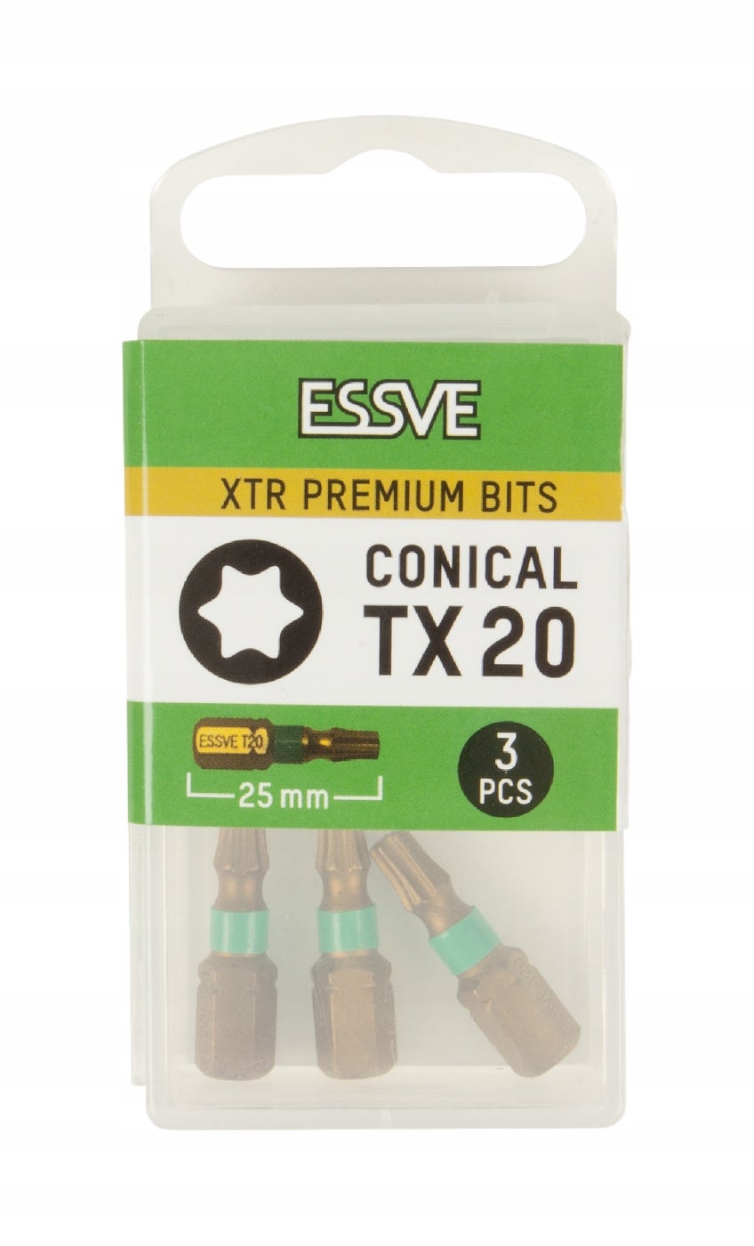 BITY ESSVE XTR TX20 25mm, krótkie 3 szt. - 2
