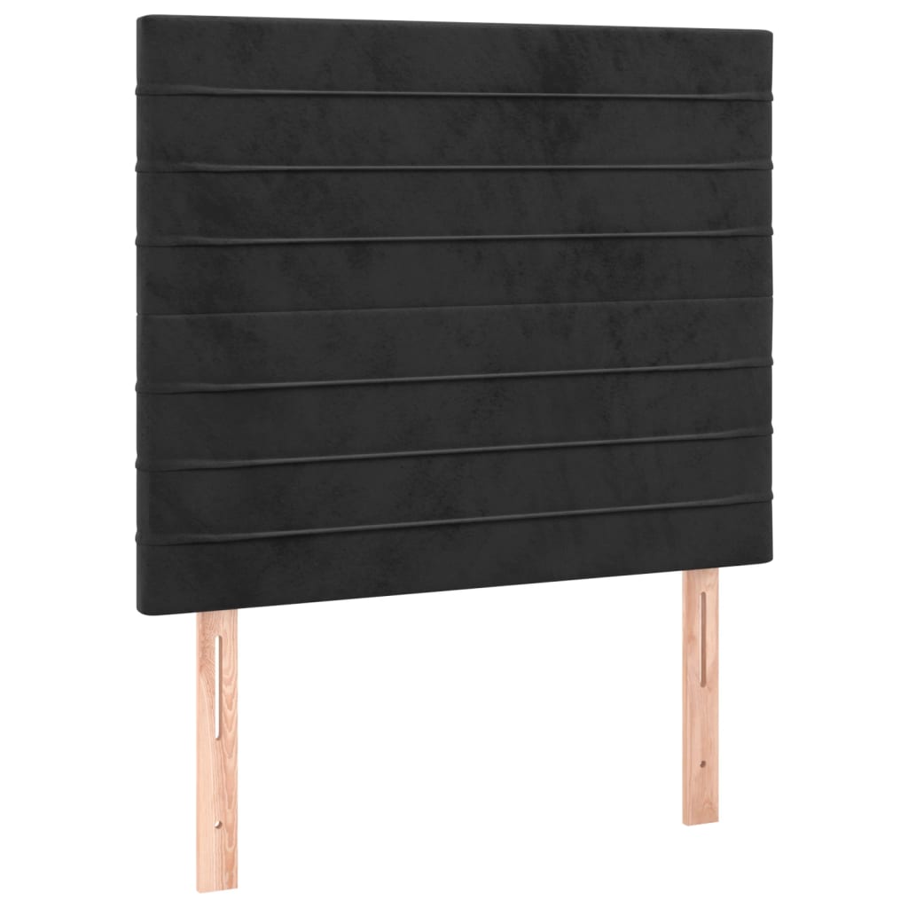 Cadre de lit sans matelas noir 100 x 200 cm en velours - 8