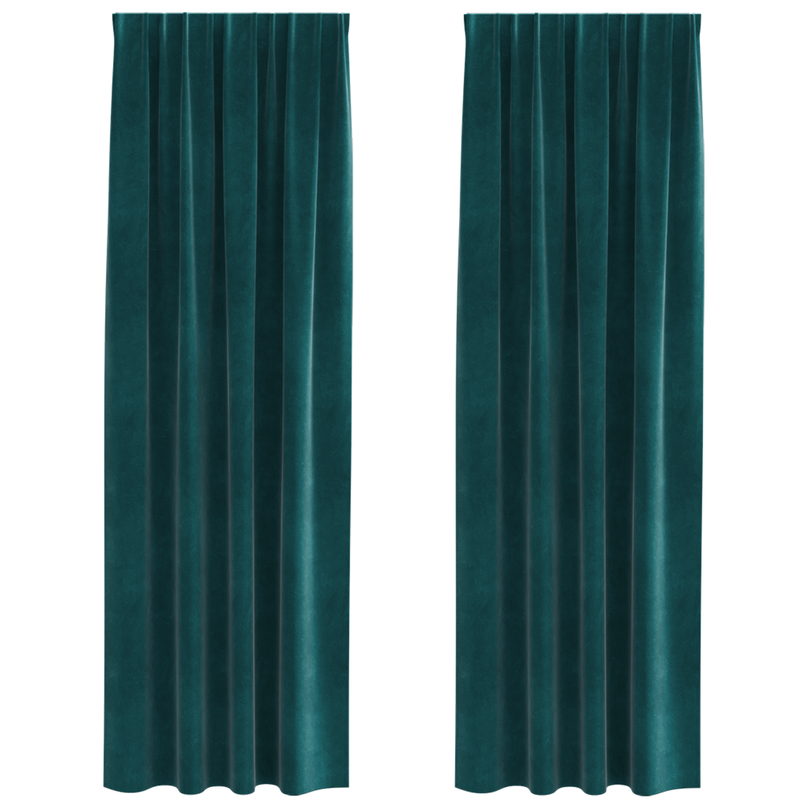Rideaux opaques avec bande supérieure 2 pcs en velours vert foncé ...