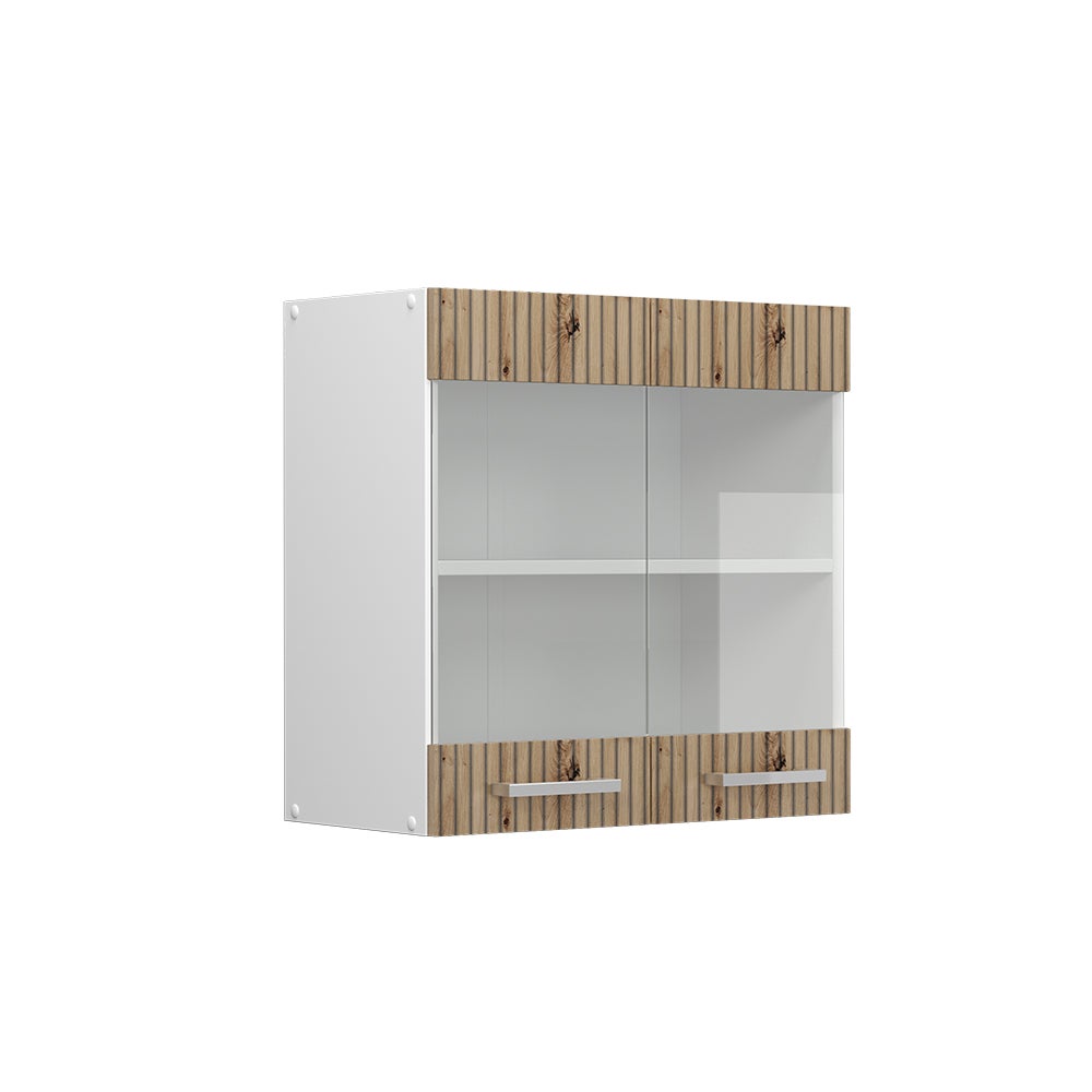 Vicco Szklana szafka kuchenna R-Line, Dąb rzemieślniczy, 60 cm