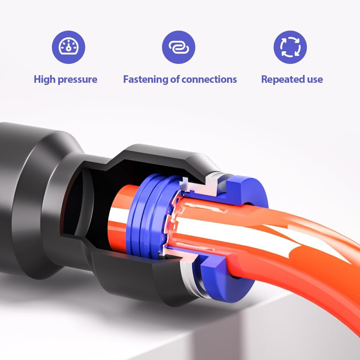 (46 pièces) Contient 40 kits de raccords pneumatiques de 6 mm et 6 connecteurs de réduction pneumatiques. - 3