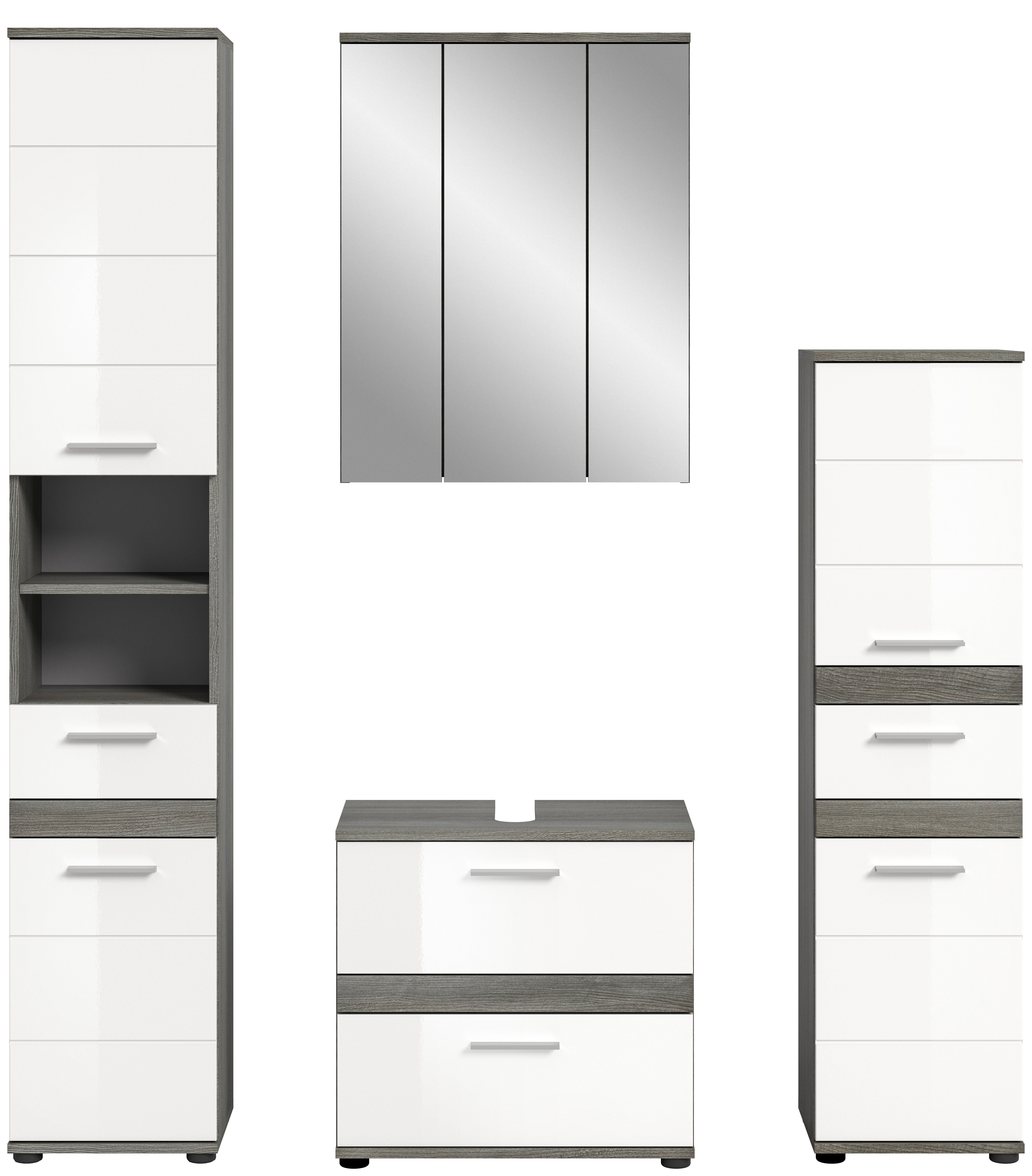 Blake zestaw mebli łazienkowych B4 biały połysk, szary.