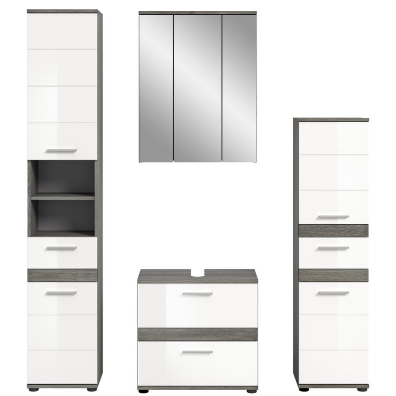 Blake zestaw mebli łazienkowych B4 biały połysk, szary.
