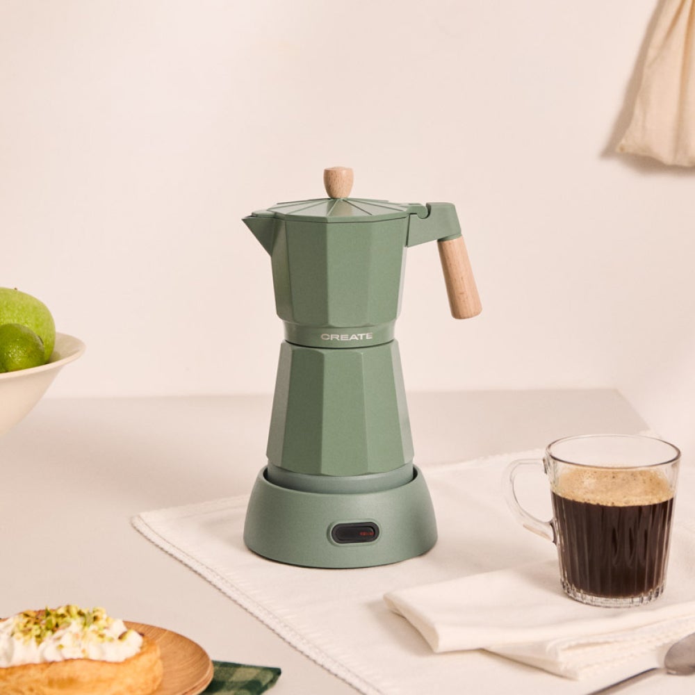 CREATE - THERA MOKA ELECTRIC - Elektryczny ekspres do kawy moka z funkcją podtrzymywania ciepła - Sauge