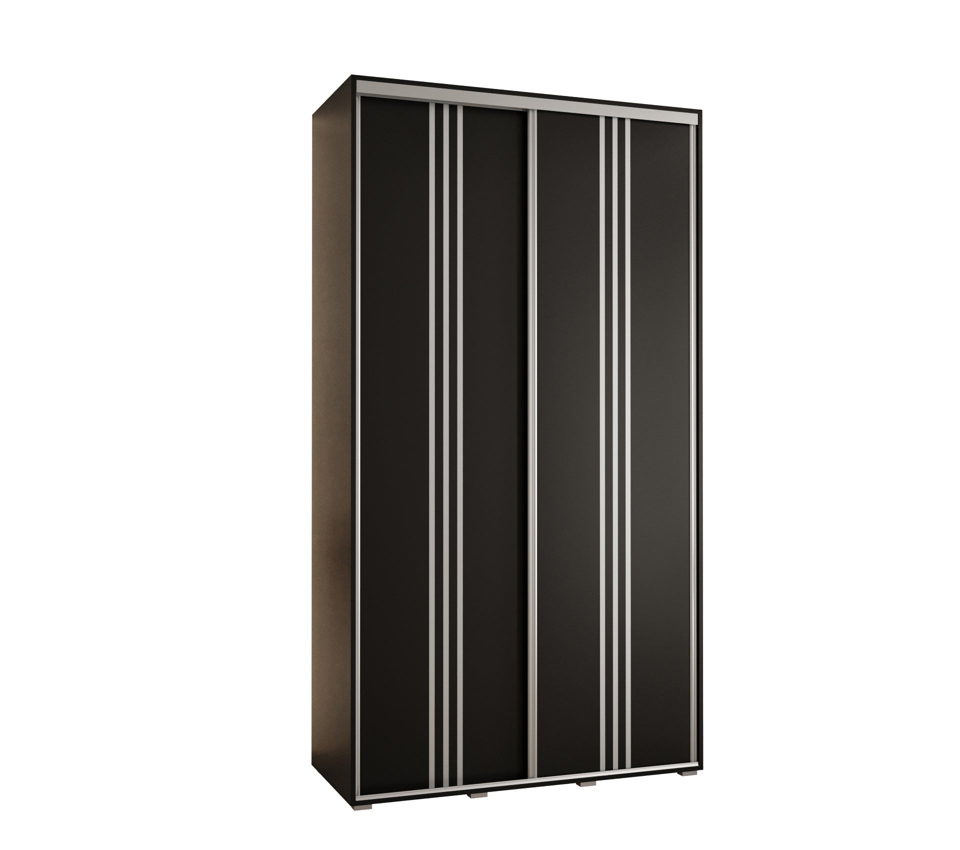 Szafa przesuwna wysoka Davos 6 140 x 45 x 235,2 cm czarny + czarny + u. srebrny - Abiks Meble