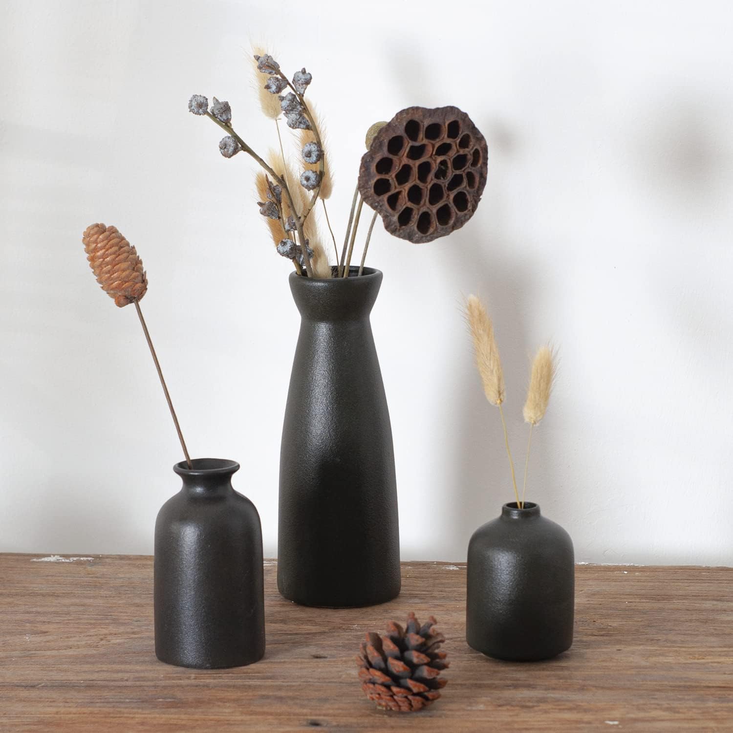 Ceramic Vase Set – 3 Small Vase for Decoration for Wedding Table Party ...