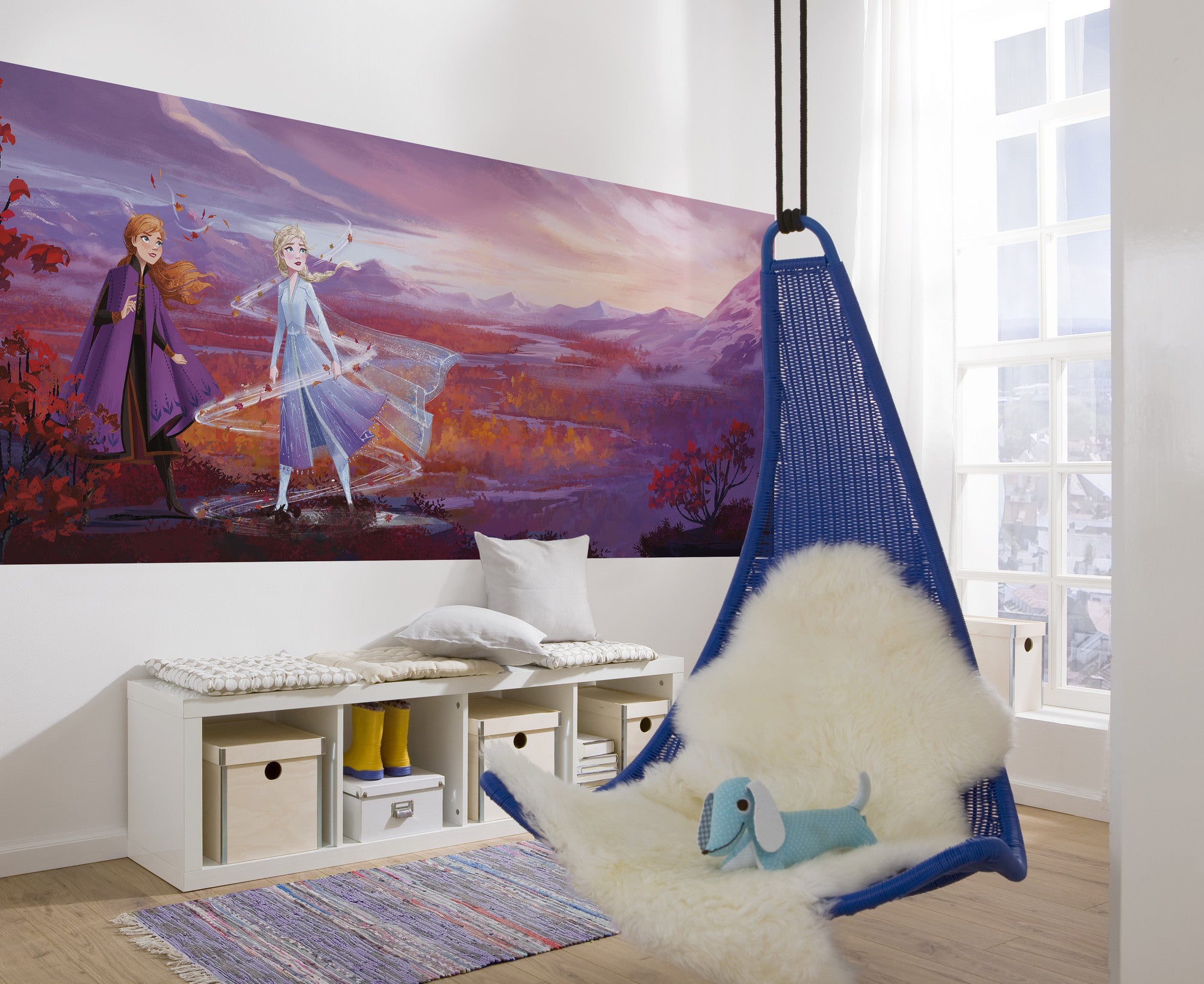 Fototapeta mrożona panorama fioletowym - 368 x 127 cm - DISNEY