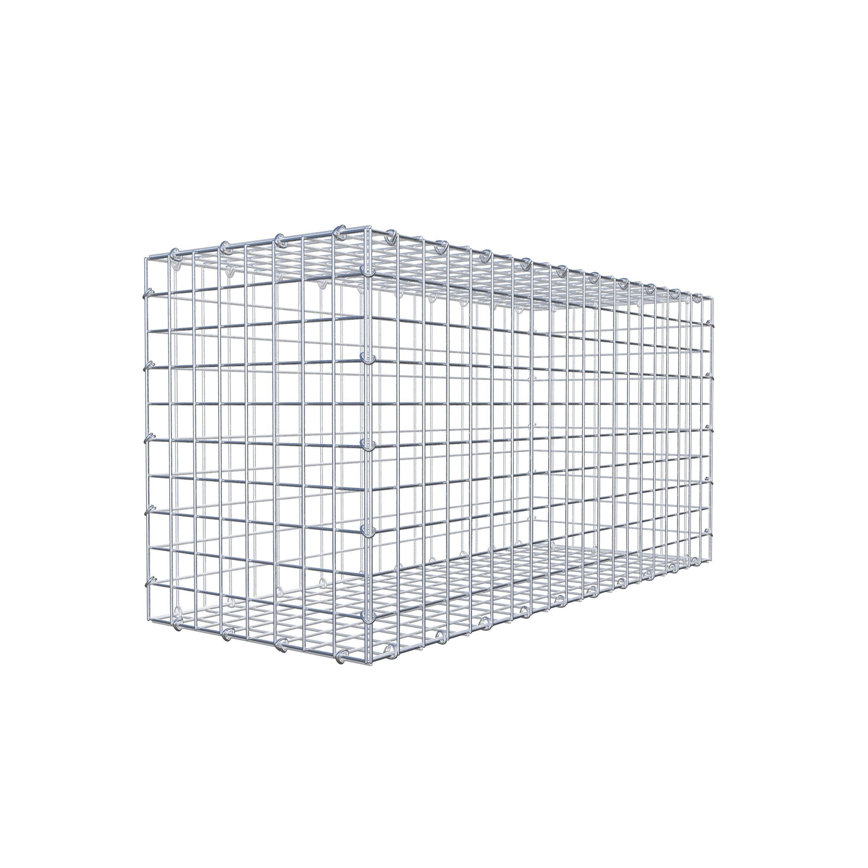 Gavión de acero galvanizado 100x50x40cm (LxAxP), malla 5 x 5cm, Anillo en C, jaula metálica para muro o jardín - 6