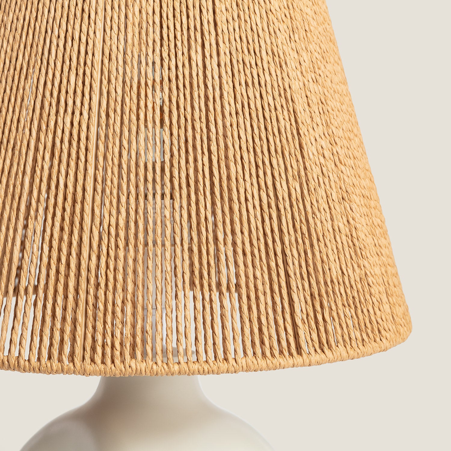Ledkia Lámpara de Mesa Papel Trenzado y Resina Otilia Blanco - 2