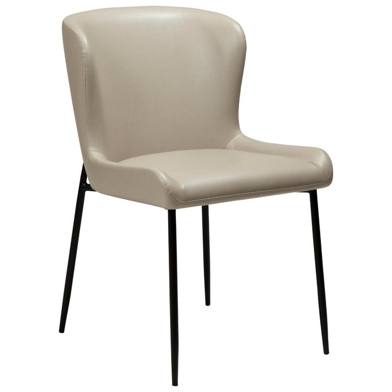 Glam Dan-Formorous krzesło stołowe PU skóra sztuczna jasnoszary.