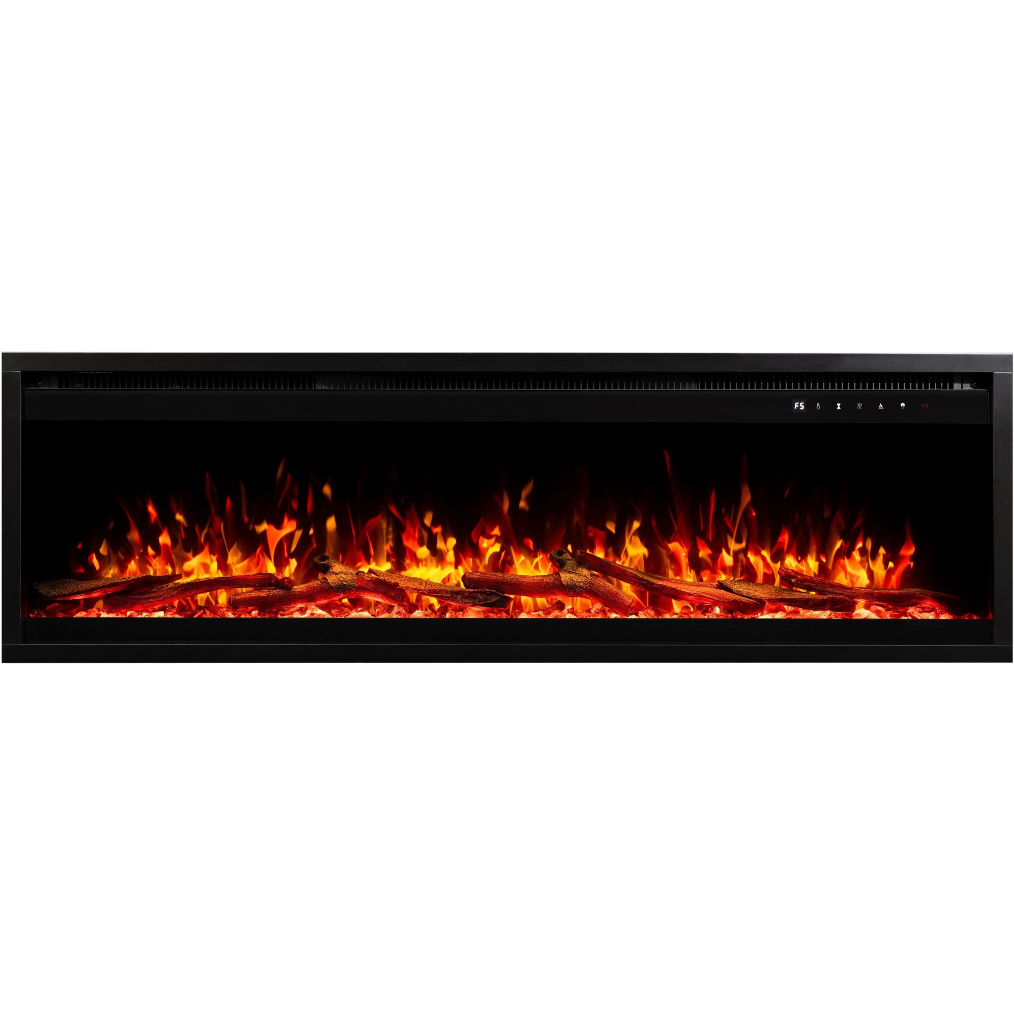 Cheminée électrique AFLAMO Royal PRO 160 - feu premium - murale ou encastrable - 160x38x16 cm - cheminée LED décorative avec chauffage 750/1500 W - 5