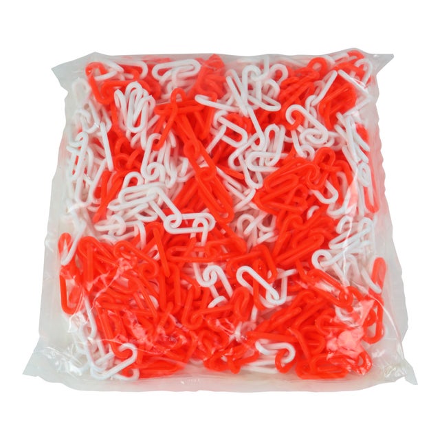 Chaîne Ø 8mm x 25m Orange fluo/Blanc en sac - SIGNAL - 1185388