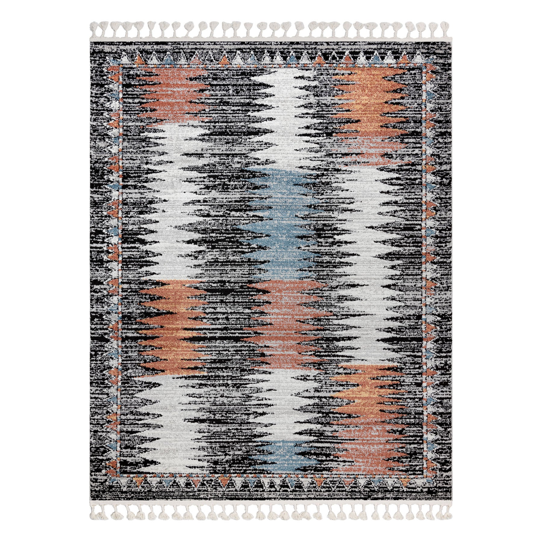 Dywan nowoczesny BELLE BR23A czarny / róż Frędzle 80x150 cm - 3