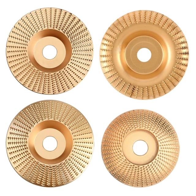 4Pcs Disque Bois Meuleuse en Bois en Carbure de Tungstène pour Façonner, Meuler et Couper - Compatible avec Meuleuses d'angle 115 mm ou 125mm