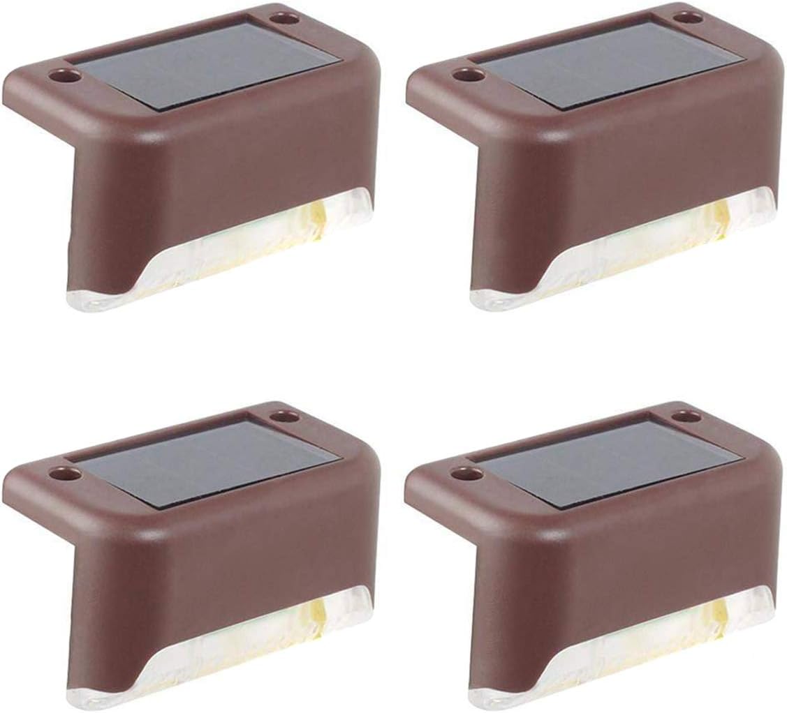 Zestaw 4 słonecznych lamp tarasowych Wodoodporne lampy tarasowe LED Zasilane energią słoneczną zewnętrzne lampy tarasowe schodowe