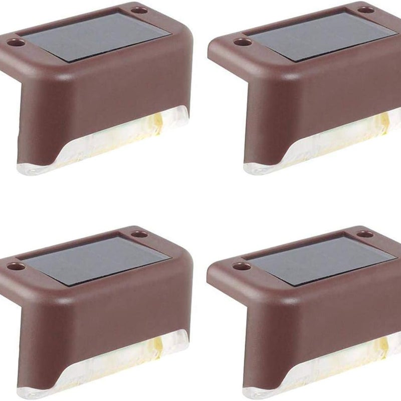 Zestaw 4 słonecznych lamp tarasowych Wodoodporne lampy tarasowe LED Zasilane energią słoneczną zewnętrzne lampy tarasowe schodowe