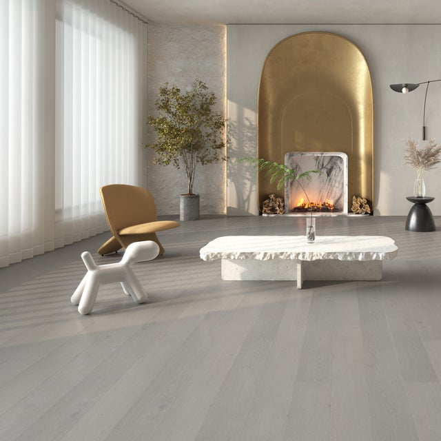 FLOOREVER - Lame PVC clipsable intenso extreme - Sous-couche intégrée - 55 Clic Plus - Épaisseur 6,5 mm - Chêne Haguenau Huilé gris XL