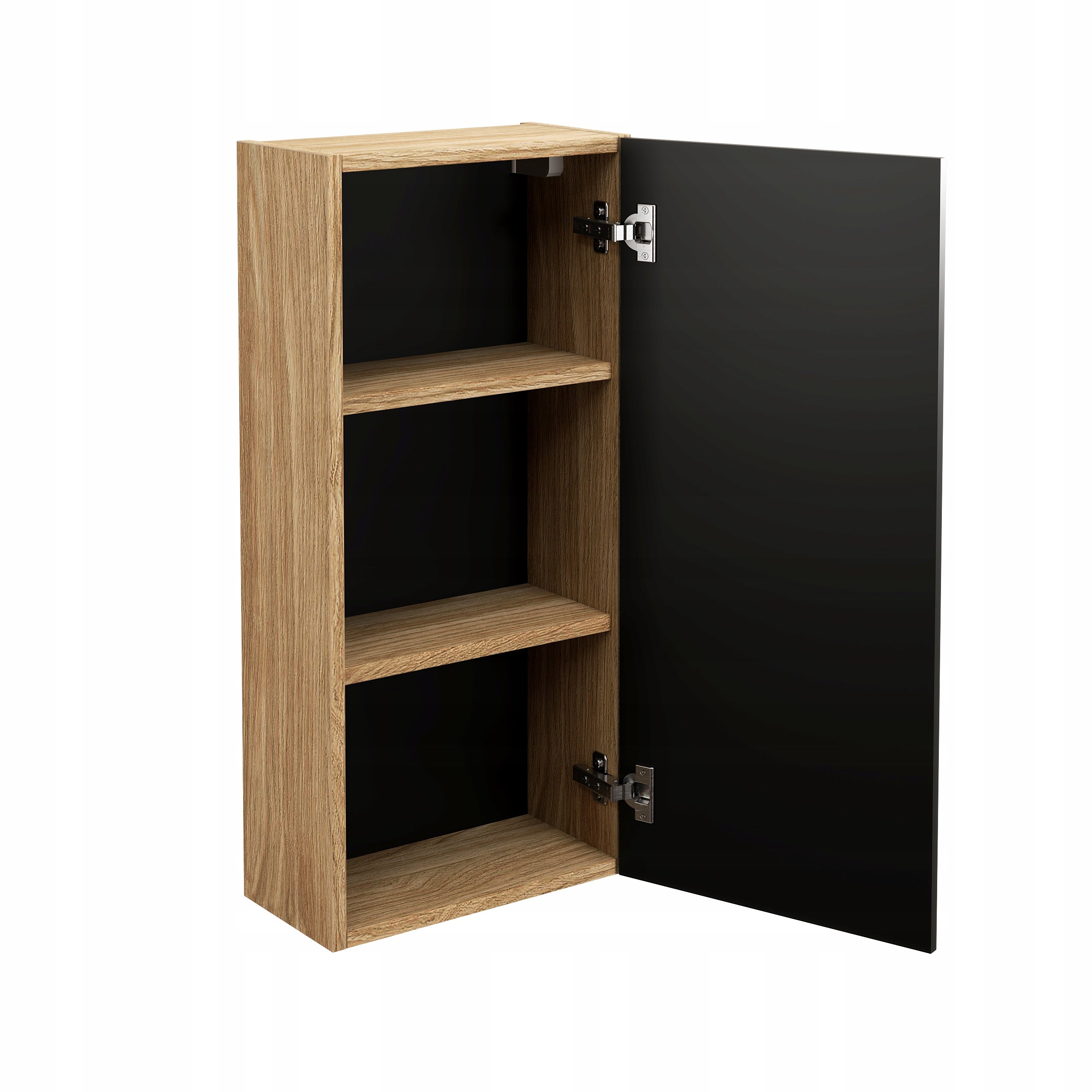 Słupek łazienkowy LUXOR 35 cm czarny dąb olejowany front 3D MDF wiszący - 4
