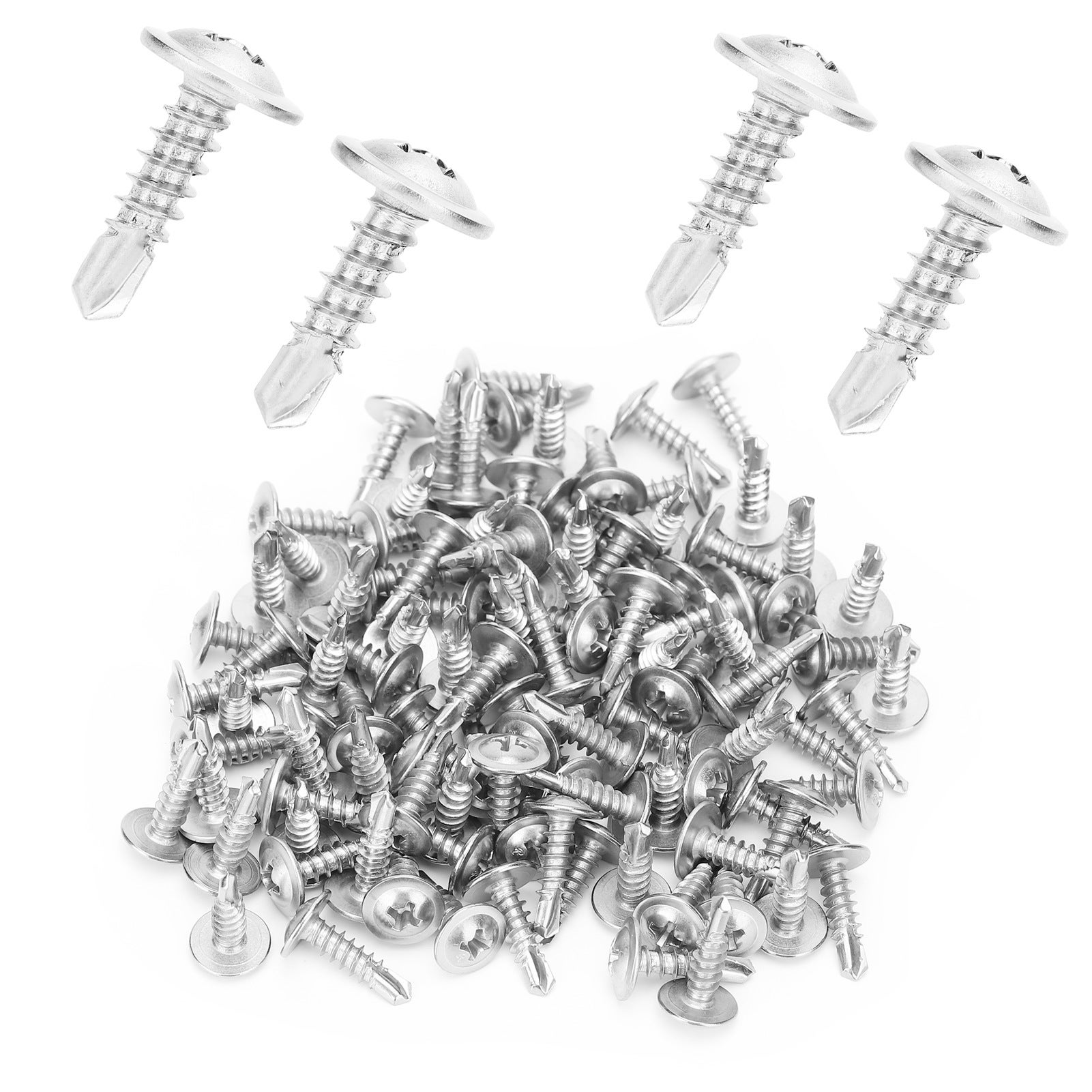 Vis Auto-taraudeuses 2x8 Mm - Tête Ronde Phillips Plaqué Nickel - Lot De 50