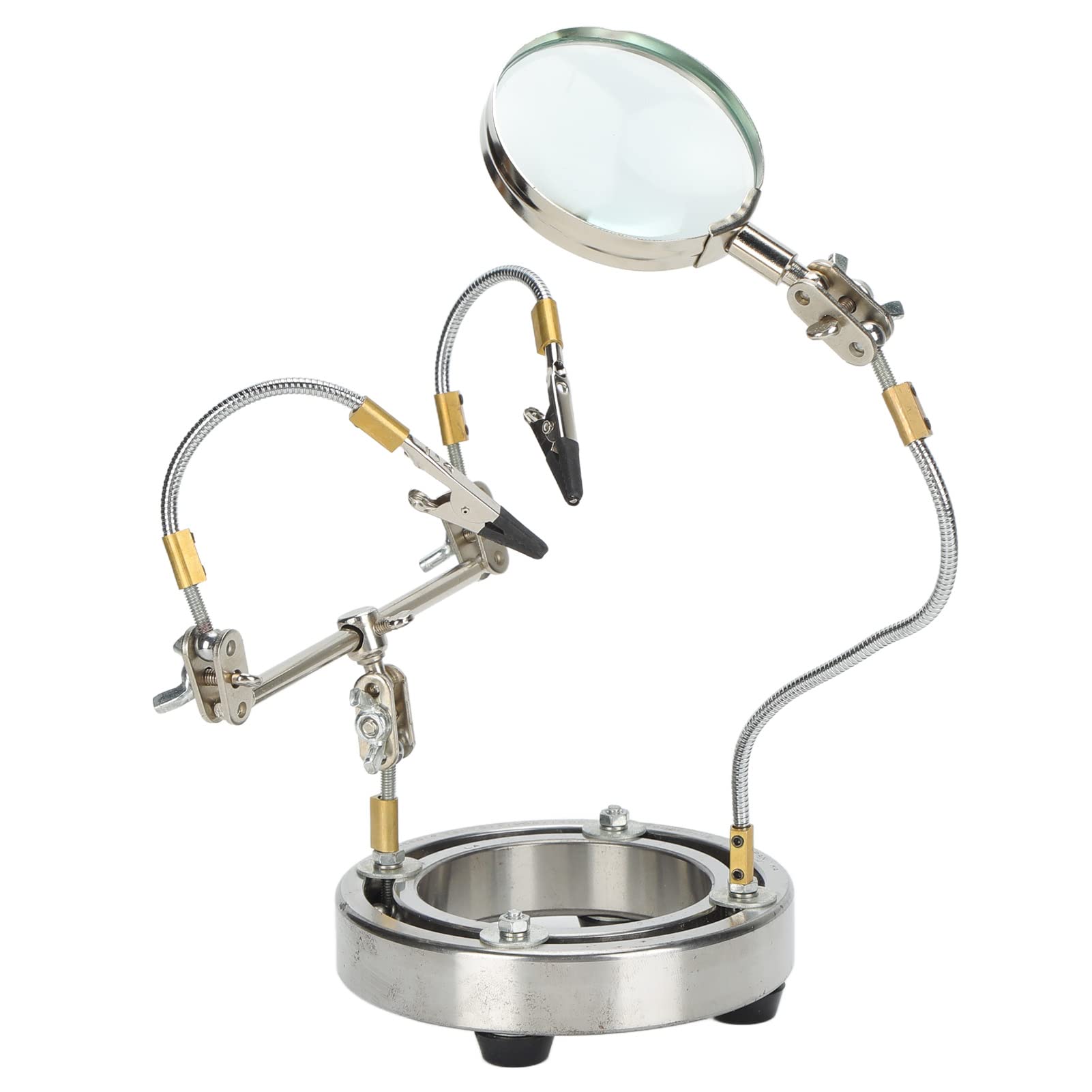 NEWACALOX Flipping PCB Holder Helping Hands Strumento Di Saldatura Con 3X Lente D'ingrandimento Illuminata A LED Stazione Di Rilavorazione Di Terza Mano Per Saldatura - Foto 9