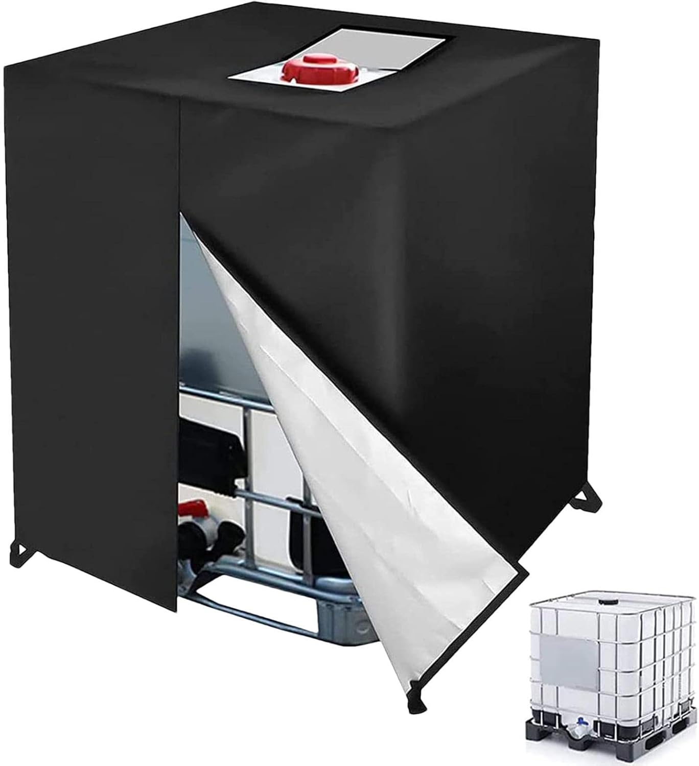 Pokrowiec ochronny na zbiornik IBC 1000 L, zbiornik na wodę, wodoszczelny pokrowiec ochronny na zbiornik IBC 210D, 120 x 100 x 116 cm