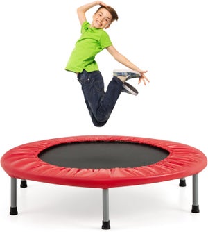 Trampoline De Fitness Pliable 102 Cm - Charge Max 150 Kg - Poignée Réglable - Pour Intérieur Et Extérieur - Silencieux